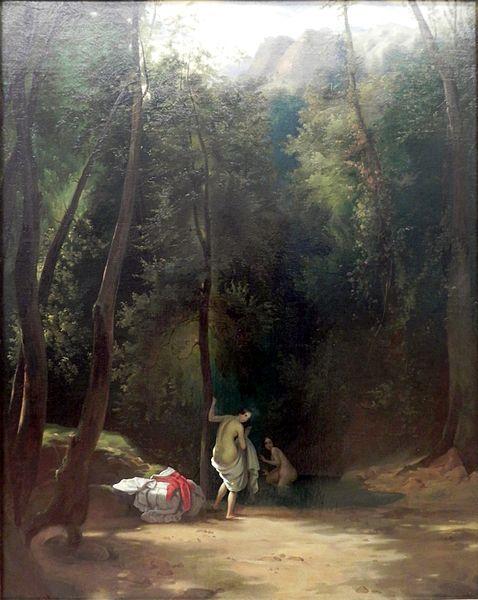 Carl Blechen Badende Madchen im Park von Terni oil painting image